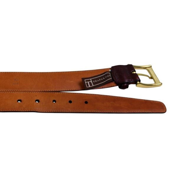Trafalgar BROWN GENUINE LEATHER 1 1/8"Wd CASUAL DRESS MEN'S BELT Sz 42/105 (X11 - Picture 15 of 15